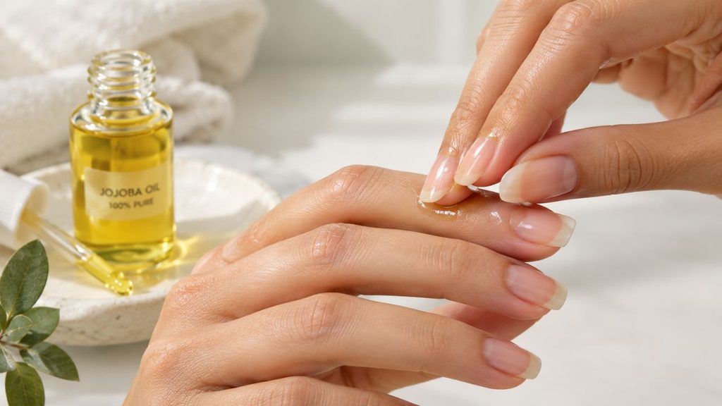 Applying natural cuticle oil for how to grow nails faster naturally routine