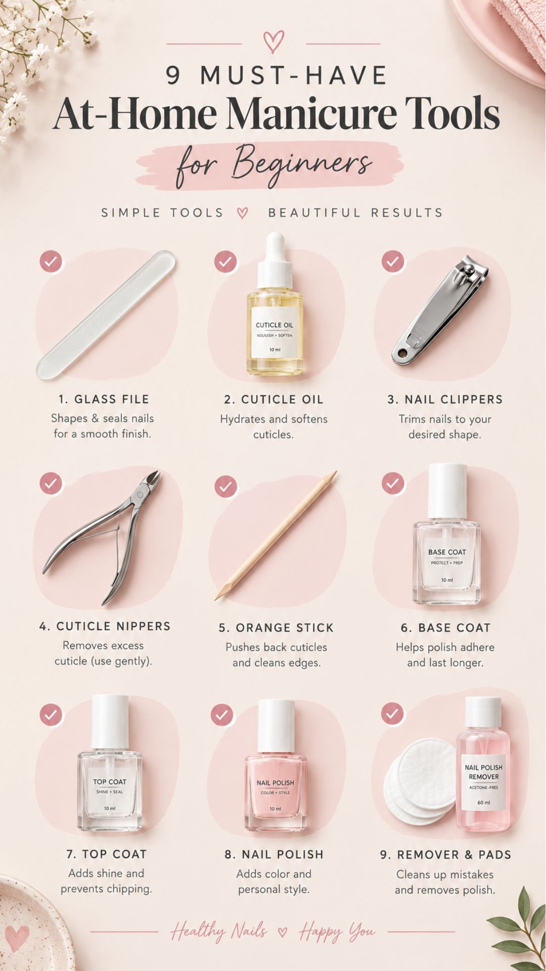 Essential manicure tools for beginners at home