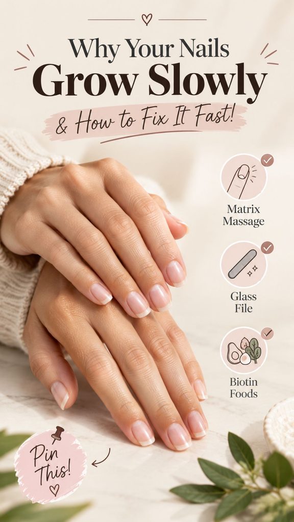 Guide explaining why your nails grow slowly and how to speed up growth