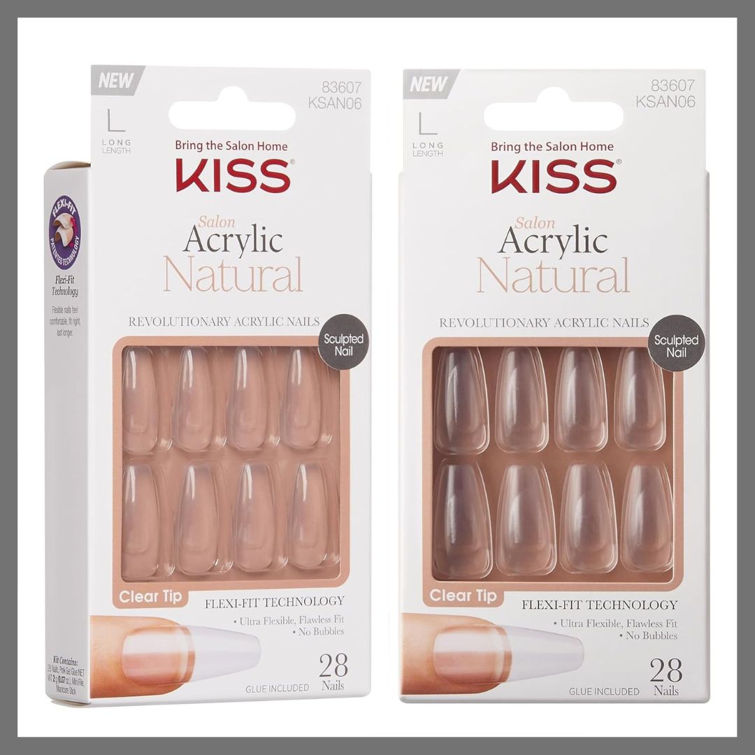 KISS Salon Acrylic Natural Press-On Nails3