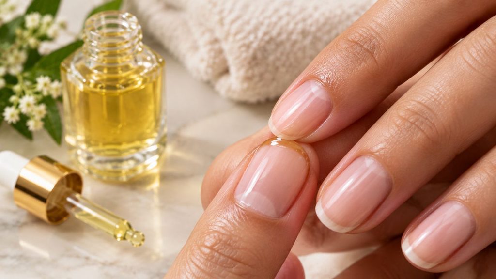 Massaging cuticle oil to fix why your nails grow slowly